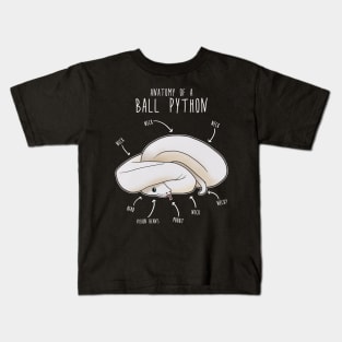 Leucistic Ball Python Anatomy Kids T-Shirt